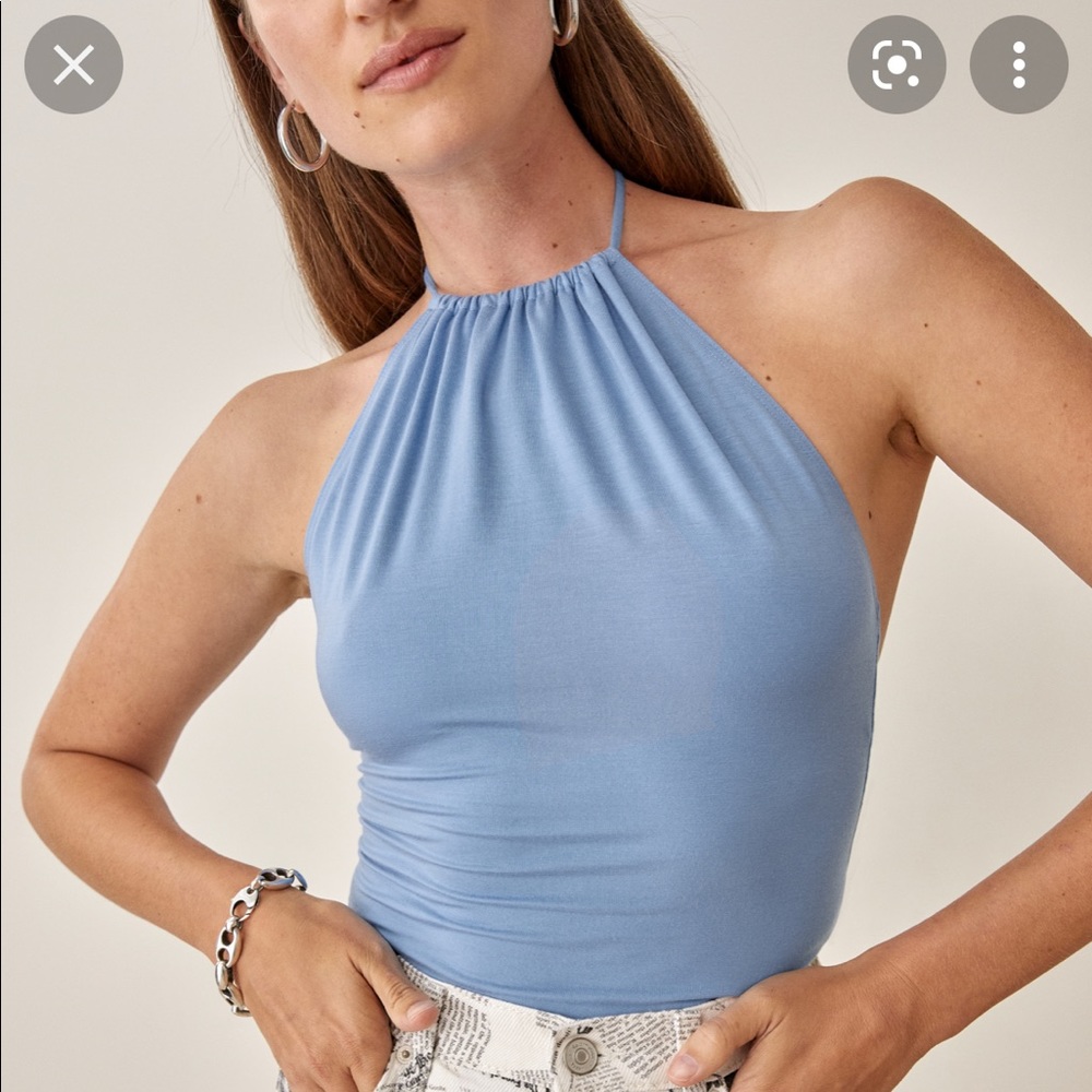 NWT reformation BAXTER TOP PARISIAN BLUE